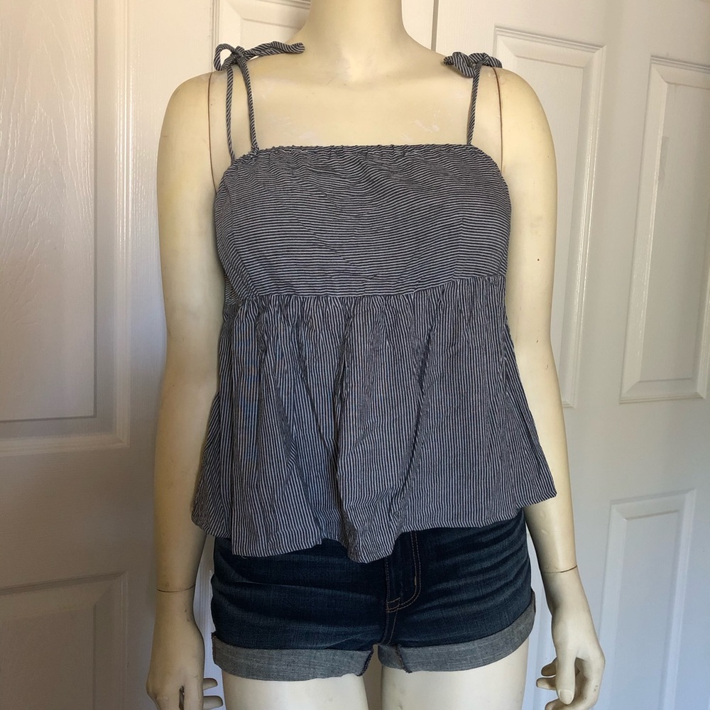 BCBG Generation M Gray Striped Womens Top Blouse